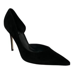 Nine West Women's Folowe Suede d'Orsay High Heel Pumps Black Size 9 1/2